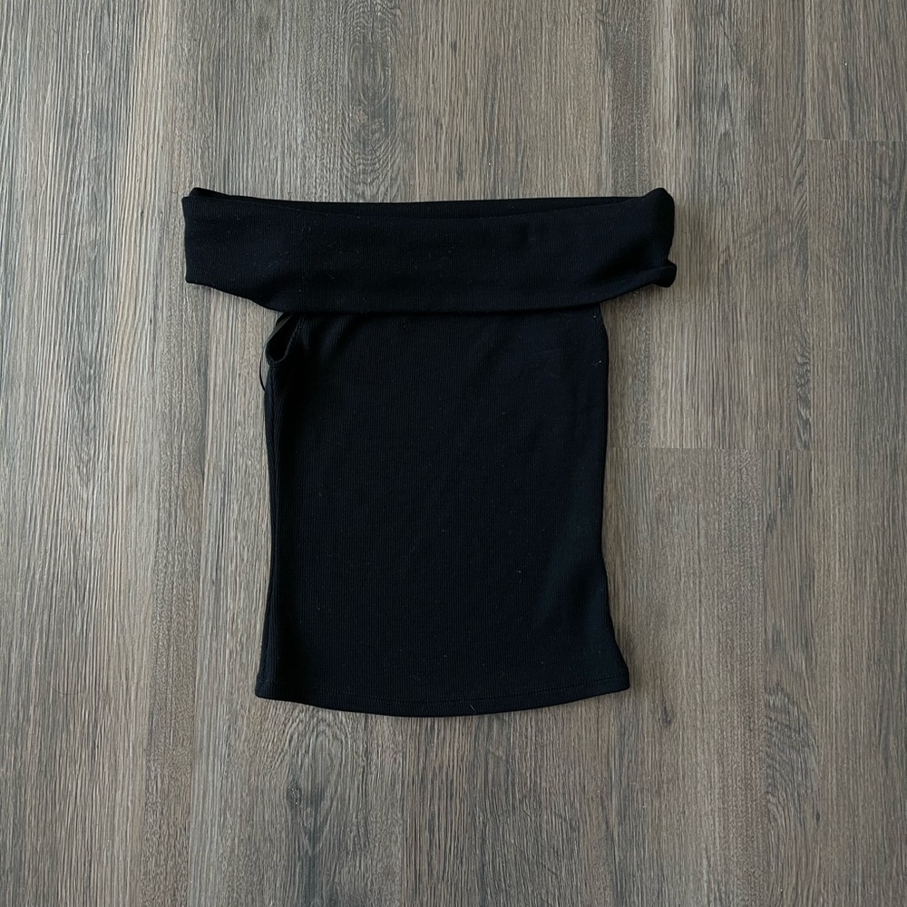 Garage black strapless top